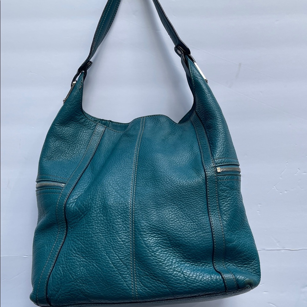 Tignanello Chic Teal Leather Shoulder Bag